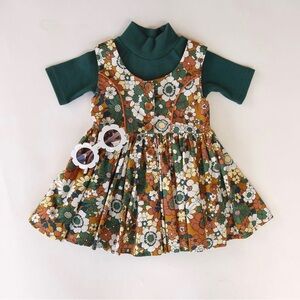 Girls' Floral Button-Front Casual Dress